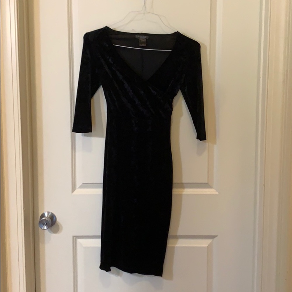 Black Velvet Midi Party Dress